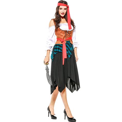 Halloween Pirate Costume Women Fancy Dress Party Cosplay In Holidays