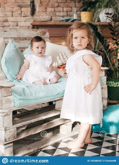 Beautiful Portrait Of Two Sisters Stock Image Image Of