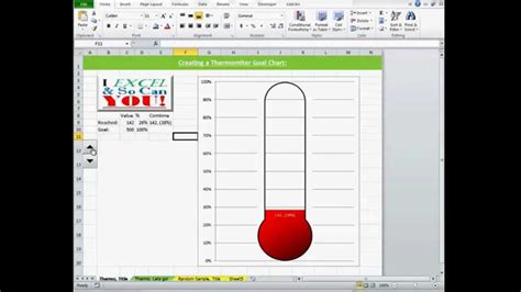 creating a thermometer goal chart in excel youtube