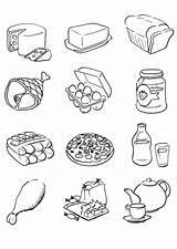 Alimentos Comidas Colorea Alimento Alimentacion sketch template