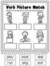 Kindergarten Verbs Worksheet Printable Grade Second Pack First Preview sketch template