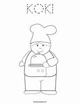 Coloring Recetas Koki Chef Print Favorites Login Add Twistynoodle Boy sketch template