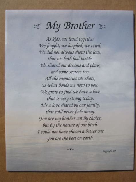 My Brother Personalized Poem Brother Quotes Brother Poems Missing