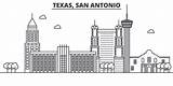 Antonio San Skyline Coloring Pages Template sketch template