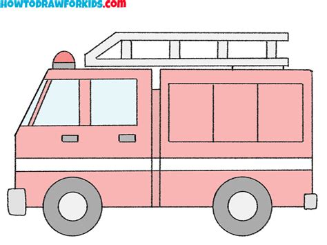 draw  fire truck easy drawing tutorial  kids