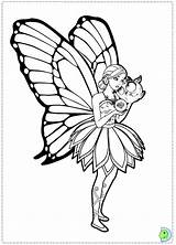 Fairy Coloring Princess Mariposa Barbie Print Dinokids Close sketch template