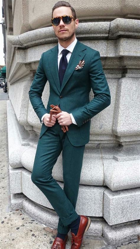 2017 latest coat pant designs green formal suits men skinny party