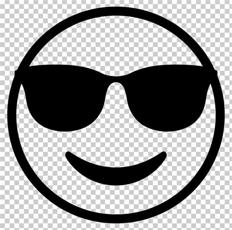 emoji sunglasses smiley emoticon png clipart black black and white