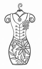 Coloring Pages Steampunk Dress Adult Stamps Digi Clothing Corset Digital Form Adults Designs Drawing Embroidery Printable Template Fashion Colouring Color sketch template