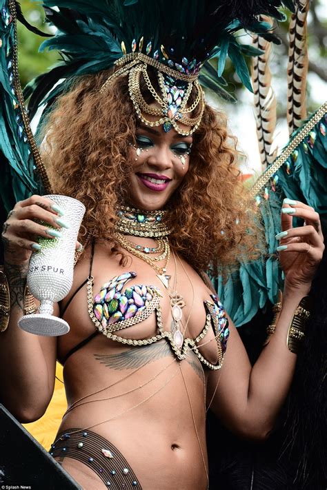 rihanna wears revealing jewel bikini for barbados festival daily mail online