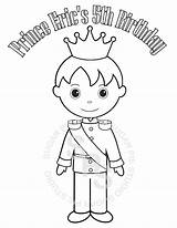 Prince Coloring Pages Princess Little Printable Kids Personalized Birthday Knight Drawings Party Pdf Drawing Activity Getcolorings Baby  Jpeg Print sketch template