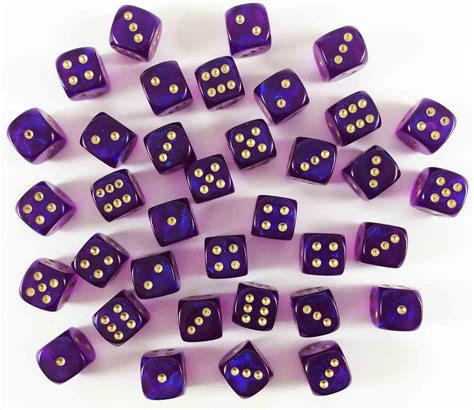 chessex borealis dice  mm royal purple wgold   edition