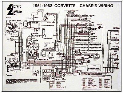 corvette electrical wiring diagram charts laminated choose  year ebay