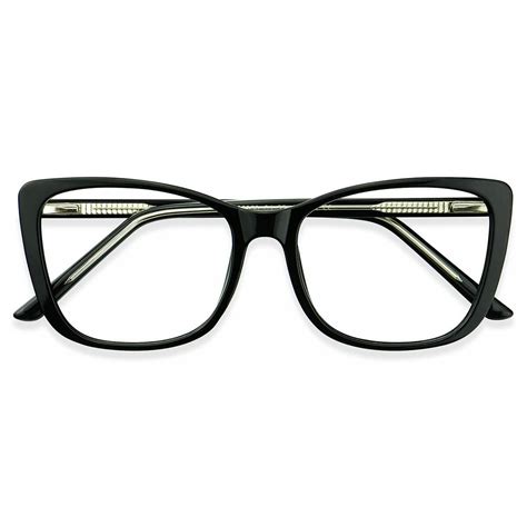 92358 rectangle butterfly black eyeglasses frames leoptique