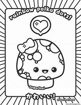 Kawaii Coloring Pages Cute Food Printable Sheets Sugarhai Colouring Print Kids Polka Adults Book Color Mushroom Kawai Cupcake Rainbow Draw sketch template