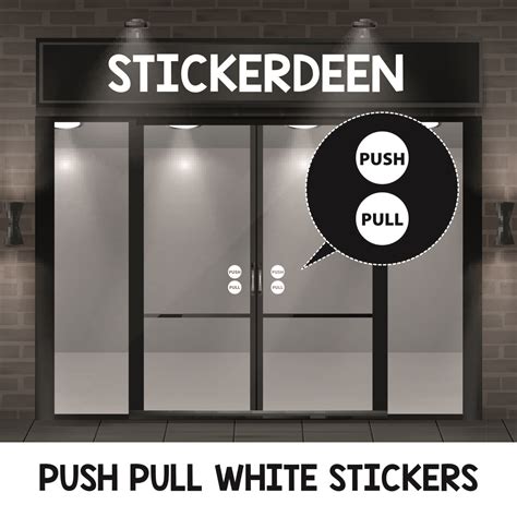 pull push door sign traditional style sticker handmade push vertical