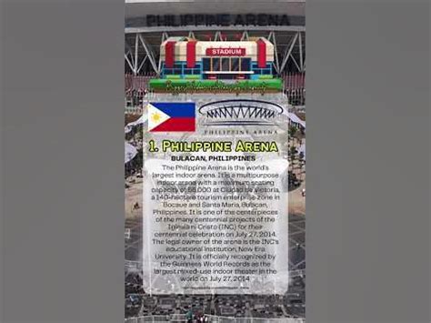 philippine arena biggest indoor arena  capacity biggestindoorarena indoorarena arena