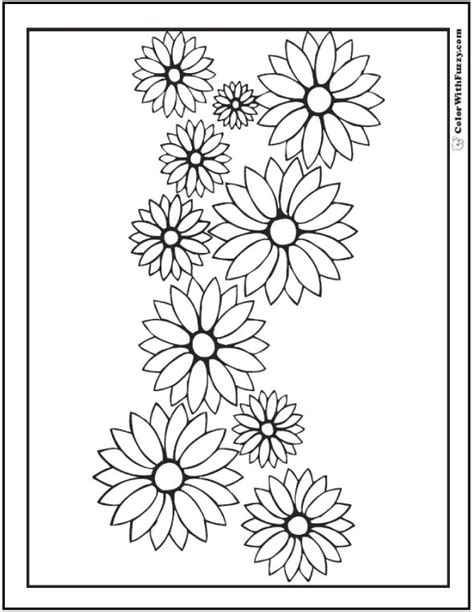 letter   flowers    outlined  black  white