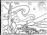 Starry Night Coloring Pages Kids Color Drawing Gogh Van Getdrawings School Printable Crafts Projects Save Getcolorings Famous Belladonna Nights Print sketch template