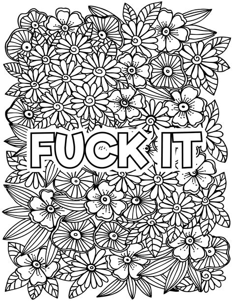 Adult Swear Word Coloring Pages Etsy