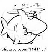 Shark Drunk Clipart Coloring Outlined Cartoon Vector Thoman Cory Crying sketch template