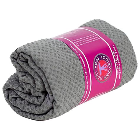 yoga handdoek siliconen antislip grijs xcm