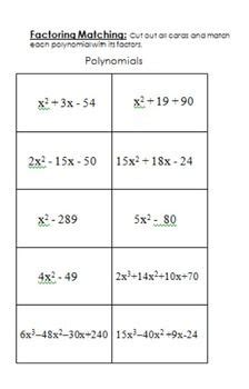 factoring quadratics worksheet  kidsworksheetfun