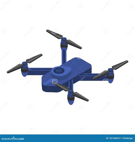 blue drone icon isometric style stock vector illustration  control collection