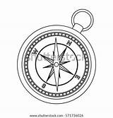 Compass Pocket Outline Coloring Template Sketch sketch template