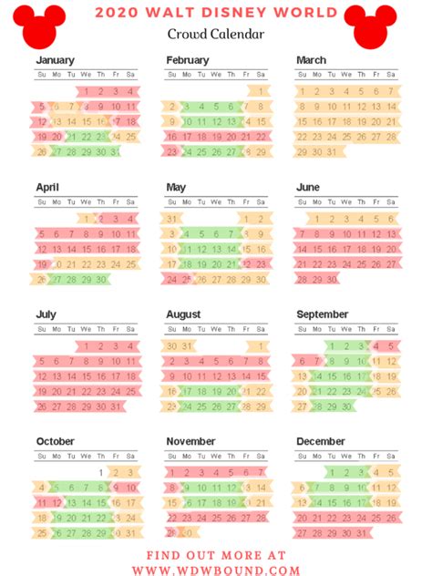 walt disney world crowd calendar  disney world crowd calendar