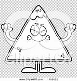 Salsa Mascot Tortilla Chip Mad Outlined Coloring Clipart Cartoon Vector Cory Thoman sketch template