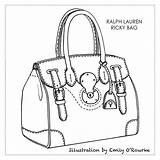 Handbag Borsa Handbags Ralph Ricky Pattern Barbie Purses sketch template