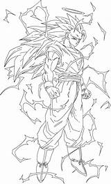 Goku Saiyan Ssj3 Kamehameha Gohan Sayan Trunks Coloringhome Dragonball sketch template