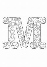Coloring Letter Initial Monogram Pages Color Funky Alphabet Drawing Letters Adult Printable Getdrawings Colouring Colored Initials Colorings Zentangle sketch template