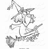 Witch Broomstick Outlined Toonaday sketch template