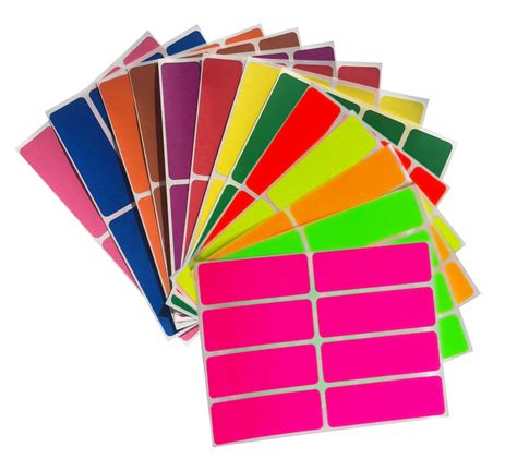 colored label sticker rectangle   colors     writable labels