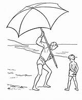 Beach Coloring Umbrella Pages Printable July 4th Teens Sheets Clipart Drawing Go Holiday Cartoon Library Activity Color Kids Print Clip sketch template
