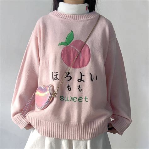 japanese harajuku kawaii pink peachy sweet sweater sd00531 syndrome