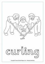 Curling Tracing Pages Finger Coloring Activityvillage Colouring Sport Winter Olympics sketch template