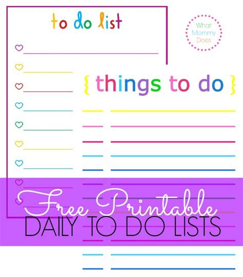 images   printable daily checklists  cute printable