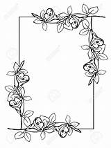 Border Flower Drawing Rose Frame Borders Wreath Drawings Flowers Vector Silhouette Getdrawings Roses sketch template