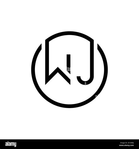 initial circle letter wj logo design vector template initial linked