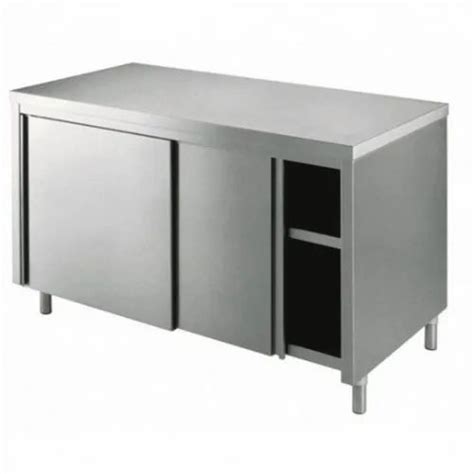 stainless steel sliding door table cabinet  kitchen  rs   baddi