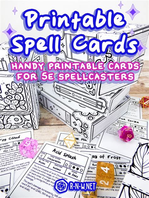 printable dd spell cards