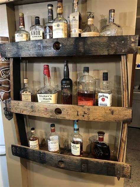 bourbon barrel stave shelves whiskey barrel decor barrel decor