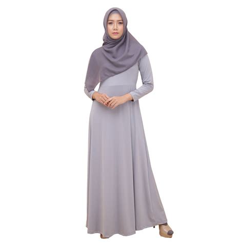 elzatta gamis gamia azra silver grey elzatta hijab official