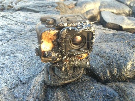 gopro  recording   melted  hawaiian lava   wild video