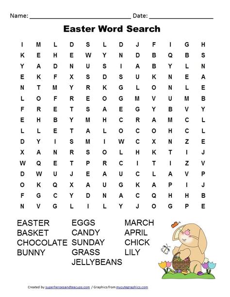 easter printable word searches