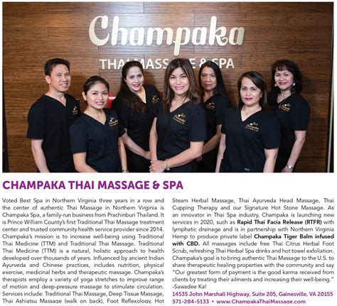 2020 best spa in gainesville and haymarket — champaka thai massage and