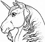 Unicorn Head Coloring Coloringcrew Colorear Book sketch template